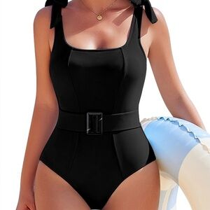 NWT Black Belted Swimsuit